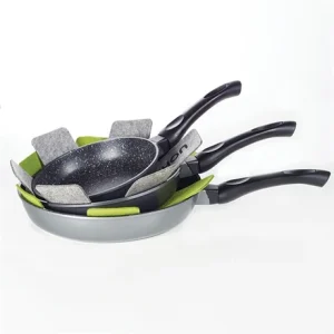 Batterie De Cuisine Poêles Anti-adhérentes Dur Comme La Pierre 20, 24 Et 28 Cm Et 3 Feutrines 6