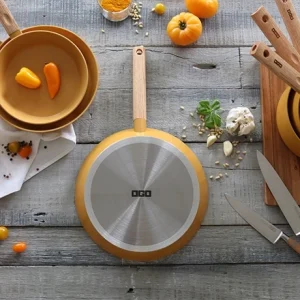 Poêle Ector Induction Aluminium Revêtu Manche En Bois 20 Cm Jaune 11