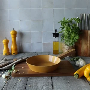 Poêle Ector Induction Aluminium Revêtu Manche En Bois 20 Cm Jaune 13