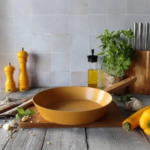 Poêle Ector Induction Aluminium Revêtu Manche En Bois 28 Cm Jaune 15