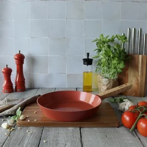 Poêle Ector Induction Aluminium Revêtu Manche En Bois 24 Cm Rouge 15
