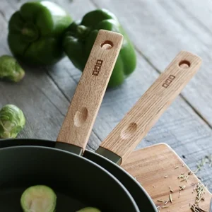 Poêle Ector Induction Aluminium Revêtu Manche En Bois 24 Cm Vert 13