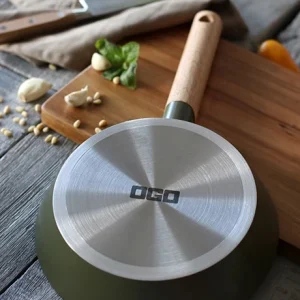 Poêle Ector Induction Aluminium Revêtu Manche En Bois 28 Cm Vert 9