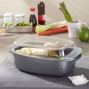 Cocotte Rectangulaire Et Couvercle Revêtement Dur Comme La Pierre 32 Cm 7