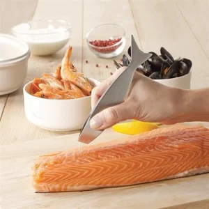 Lot Poêle à Poisson Dur Comme La Pierre 34 Cm Et Pince à Arêtes Forme Poisson 7