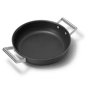 Smeg Sauteuse Aluminium Antiadhésive 28 Cm Noir Mat Avec Couvercle En Verre Trempé 7
