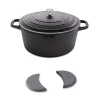 Lot Cocotte Légère Ronde En Fonte D’aluminium 28 Cm Et Deux Maniques En Silicone 8