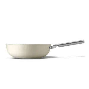 Smeg Wok Aluminium Antiadhésif 30 Cm Crème Mat 8