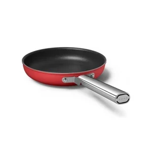 Smeg Poêle Aluminium Antiadhésive 24 Cm Rouge Mat 12