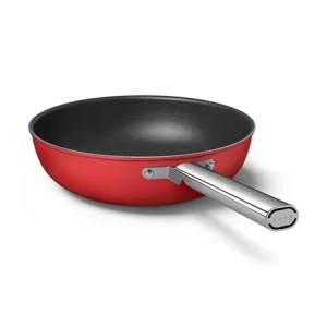 Smeg Wok Aluminium Antiadhésif 30 Cm Rouge Mat 9