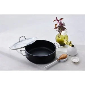 Le Creuset Sauteuse Rondeau Anti-adhérente Les Forgées 28 Cm Et Couvercle En Verre 12