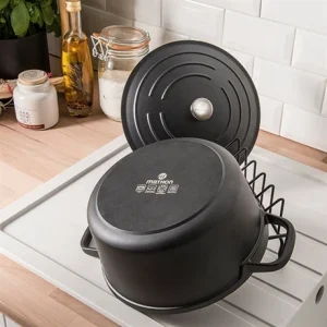 Cocotte Légère Ronde En Fonte D’aluminium 28 Cm 6,7 L Coloris Noir 13