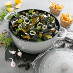 Cocotte Légère Ronde En Fonte D’aluminium 28 Cm 6,7 L Coloris Gris 12