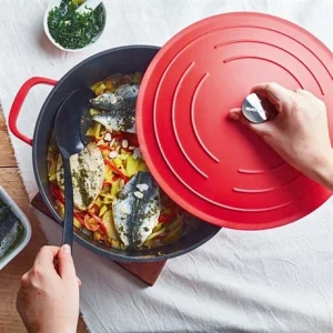 Cocotte Légère Ronde En Fonte D’aluminium 28 Cm 6,7 L Rouge 7