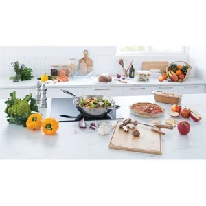 Lot Wok Tout Inox Et Couvercle Verre 30 Cm Excell’Inox 7