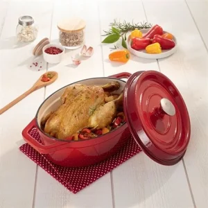 Cocotte En Fonte Ovale 29 Cm 4 L Rouge 9