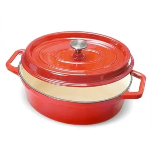 Cocotte En Fonte Ovale 33 Cm 6 L Rouge 12