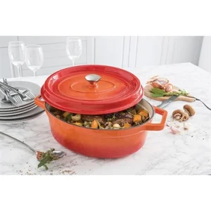 Cocotte En Fonte Orange Ovale 33 Cm 6 L 9