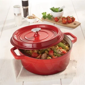 Cocotte En Fonte Ronde 24 Cm 3,7 L Rouge 9