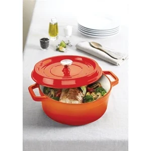 Cocotte En Fonte Ronde 28 Cm 5,6 L Coloris Orange 9