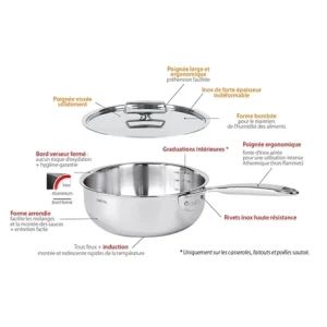 Poêle Sautoir Inox Castel’Pro 16 Cm 13