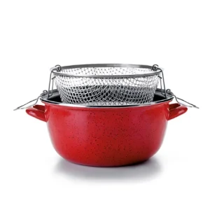 Ibili Friteuse En Acier émaillé Avec Panier Et Couvercle 24 Cm 6