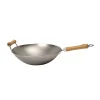 Wok Fond Plat Tôle Acier Blanche 2 Poignées 36 Cm Be A Wok Star 5