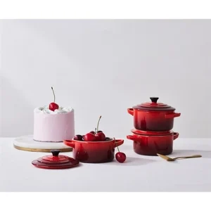 Le Creuset Set 4 Mini-cocottes Céramique 10 Cm Cerise 10