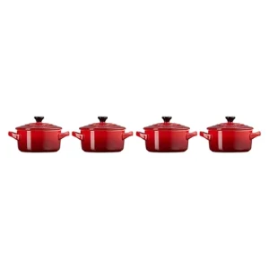 Le Creuset Set 4 Mini-cocottes Céramique 10 Cm Cerise 12