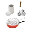 Lot Poêle à Friture + Moules Rosaces + Saupoudreuse 8