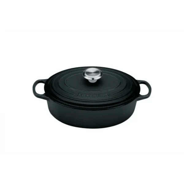 Cocotte En Fonte Ovale Basse 27 Cm Noir Mat Le Creuset Signature 1