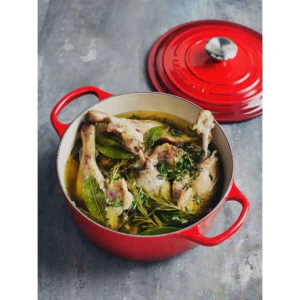 Cocotte En Fonte Ronde 22 Cm Cerise Le Creuset Signature 6