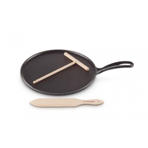 Crêpière En Fonte 27 Cm Noir Mat Avec Spatule & Râteau Le Creuset 9